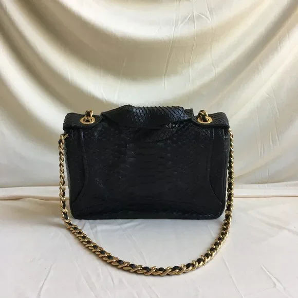 Moschino Black Python Skin Jacket Bag Sku# 43104 - Picture 2 of 7